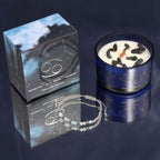 Świeca ZODIAK z kryształami + bransoletka z kamieni - RAK